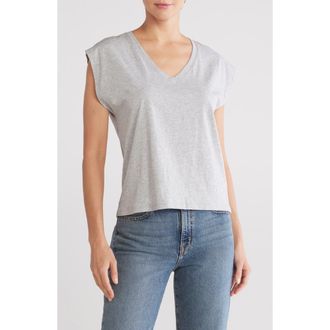Nordstrom V-Neck Pima Cotton T-Shirt in Grey Heather at Nordstrom, Size X-Large