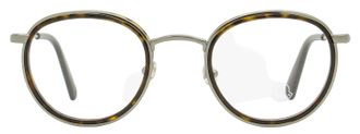 Moncler ML5153 Oval Metal-Acetate Eyeglasses - Gray