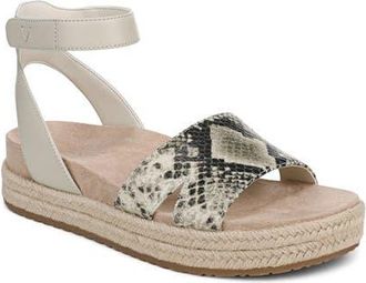 Vionic Yucca Platform Ankle Strap Sandal in Cream Snake at Nordstrom, Size 7.5