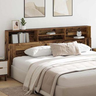 vidaXL Headboard Cabinet Old wood 220 x 19 x 101.5 cm Engineered Wood vidaXL