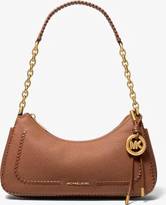 Michael Kors Nolita Medium Whipstitched Pebbled Leather Chain Pochette