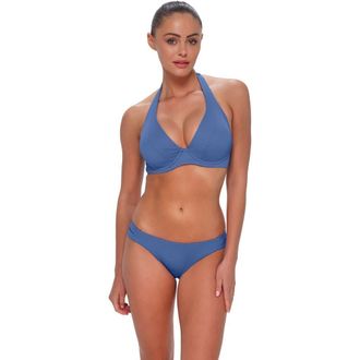 Sunsets Muse Halter Bikini Swimsuit Top - F Cup in Harbor Blue Sandbar Rib at Nordstrom, Size 30