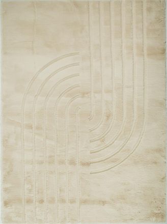 Nazar Rugs Alfombra suave beige, motivo medio arco - 160x230