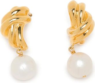 Completedworks Geknoopte oorbellen met parel - Goud