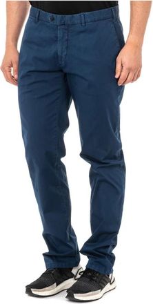 La Martina Slim-fit broek - Heren - Slim Fit Broeken - Blauw - L - Katoen - Broeken