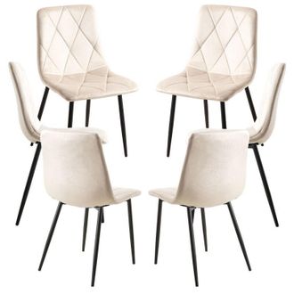 Regalos Miguel Regalos Miguel - Packs Sillas Comedor - Pack 6 Sillas Lyke Terciopelo - Beige