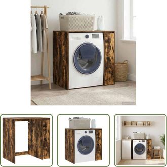 vidaXL vidaXL Mobile in legno - Mobiletto per lavatrice con porta Rovere fum&eacute; 87 x 60 x 89 cm