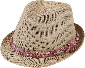 Chillouts Labasa Trilby Straw Hat Women - Sun Summer Beach Spring-Summer - L/XL (58-60 cm) Brown
