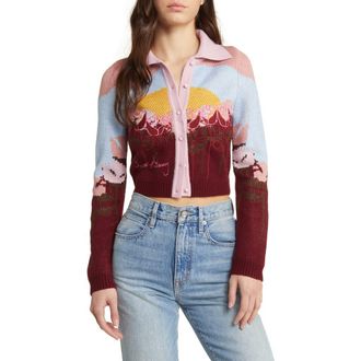 House of Sunny Garden of Eden Tripper Intarsia Cardigan in Multi at Nordstrom, Size 12 Us