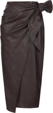 Elisabetta Franchi Rokken, Dames, Bruin, L, Leer, Elisabetta Franchi Rokken