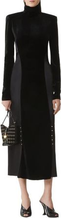 Lanvin Velvet Midi Dress in Black at Nordstrom, Size 38 Eu