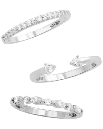 Savvy Cie Jewels Silver CZ Stackable Ring