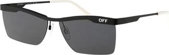 Off-white Sunglasses Rectangle Semi Rim, Silver Frame And Grey With Silver Mirror Lens Oeri095Rimini7272