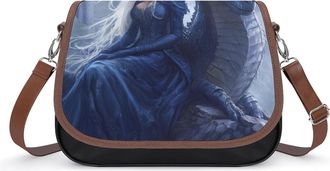 Generic Dragon & Castle Small Womens Crossbody Bags Shoulder Handbag with Adjustable Strap for Travel