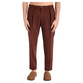 BRIGLIA 1949 Heren, Broeken, Bruin, Maat: XL Wol