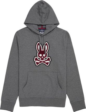 Psycho Bunny Patchin Chenille Bunny Logo Grey Mens Hoodie B6H849U1FT-HST