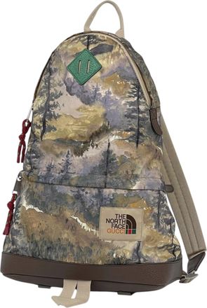 Gucci Beige Multi-Color Nylon Leather Backpack (Pre-Owned)