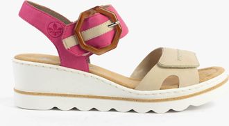 Rieker 67476-31 Womens Sandals Beige Combination - Size UK 6.5