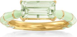 Ross-Simons Prasiolite Ring With Green Enamel in 18kt Gold Over Sterling