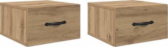 vidaXL Vidaxl Armadio Da Notte 2 Pz Rovere Artigianale 35 X 35 X 20 Cm