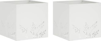 vidaXL Macetero De Jard&iacute;n 2 Uds. Blanco 50 X 50 X 49 Cm Vidaxl