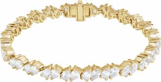 Diamond2Deal 14k Gold 9 1/2 CTW Lab-Grown Diamond Line Bracelet 7