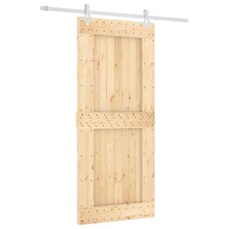 vidaXL Puerta Corredera Natural Y Blanco 90 X 210 Cm Vidaxl