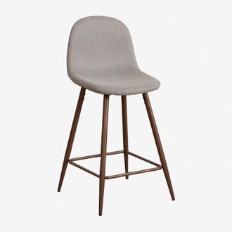 Sklum Sklum - Pack De 4 Taburetes Altos Glamm Gris Hormig&oacute;n Madera Oscura
