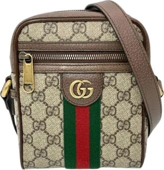 Gucci Pre-owned Cross Body Bags, female, Beige, Size: ONE SIZE Pre-owned Ophidia Messenger Bag