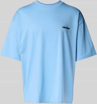 Review Oversized T-Shirt mit Label-Print in Hellblau, Gr&ouml;&szlig;e XS
