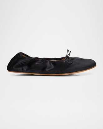 The Row Velvet Ballerina Flats