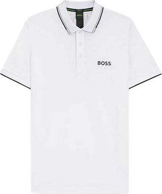 HUGO BOSS Heren-poloshirt met geborduurd Paddy-logo, regular fit (Wit)