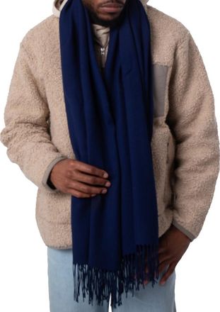 Emporio Armani Eagle Print Fringed Scarf