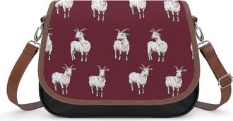 Generic Goat Pattern Small Womens Crossbody Bags Shoulder Handbag with Adjustable Strap for Travel