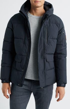 Save The Duck Alter Waterproof Hooded Puffer Jacket in Blue Black at Nordstrom, Size Xx-Large