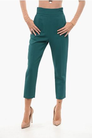 Elisabetta Franchi High-waisted Pants with Lace-up Detail size 40