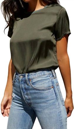Nation Ltd Marie Boxy Crop Tee In Olive Green