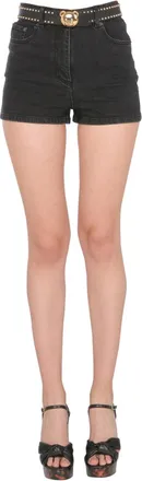 Moschino Cotton Denim Denim Shorts - Black