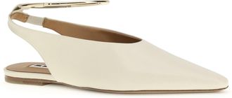 Jil Sander Womens Ring Ballerinas Bone Goatskin-Hircus Goatskin Goatskin/hircus Flat Shoes
