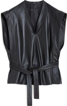 Christophe Lemaire leather vest - women - Leather - L - Brown