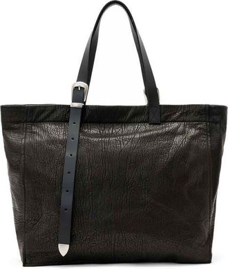 AllSaints Haven Leather Tote in Black Leather at Nordstrom