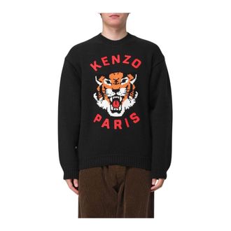 Kenzo Truien & Vesten, Heren, Zwart, S, Tiger Head Sweater