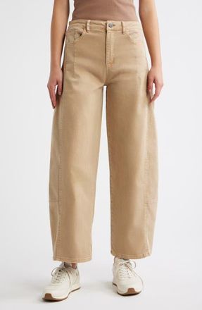 Tractr Wide Leg Crop Jeans in Sandlewood at Nordstrom, Size 29