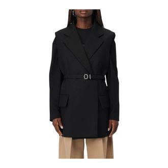 Jil Sander Dames, Jassen, Zwart, Maat: 3XS Wol