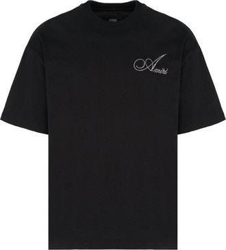 Amiri CRYST SCRIPT LOGO LJ SKATE TEE Size: XXL, colour: BLACK