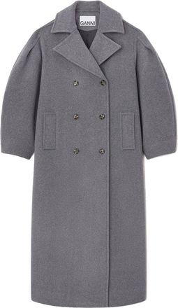Ganni Wool Trench-Donna