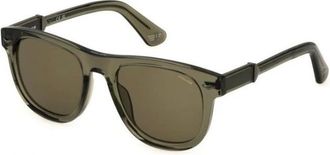 Police Green Shiny Sunglasses Brown Lenses