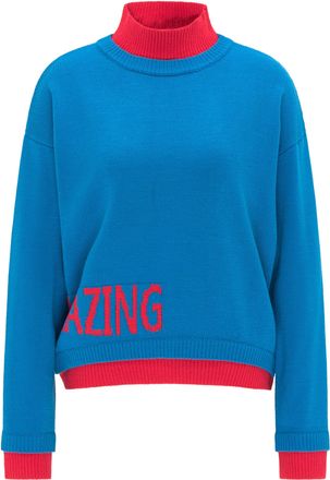 Mymo Fijn gebreide trui Dames klassiek blauw