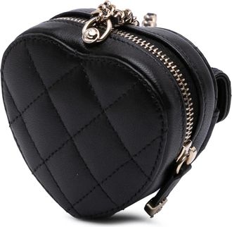 Chanel Hobo Bags - 2021 Lambskin CC in Love Heart Necklace Bag - Gr. unisize - in Schwarz - für Damen