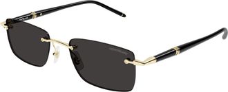Montblanc Gold Mb0344s Rimless Square Sunglasses